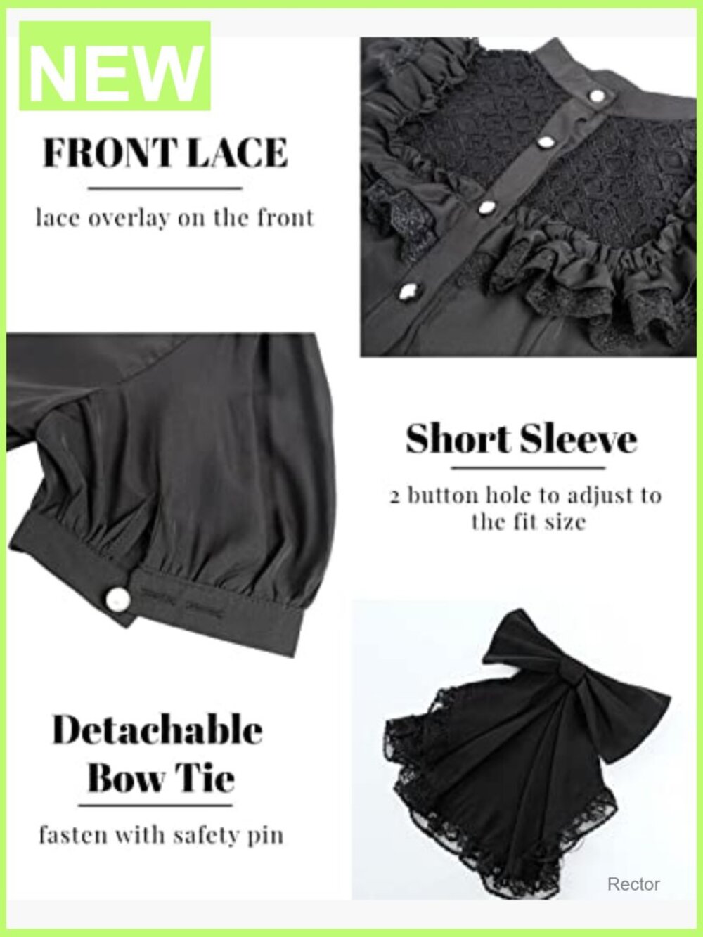 Victorian Blouse Gothic Long Sleeve Lotus Ruffle Tops Vintage Button Down Shirt - Picture 4 of 7